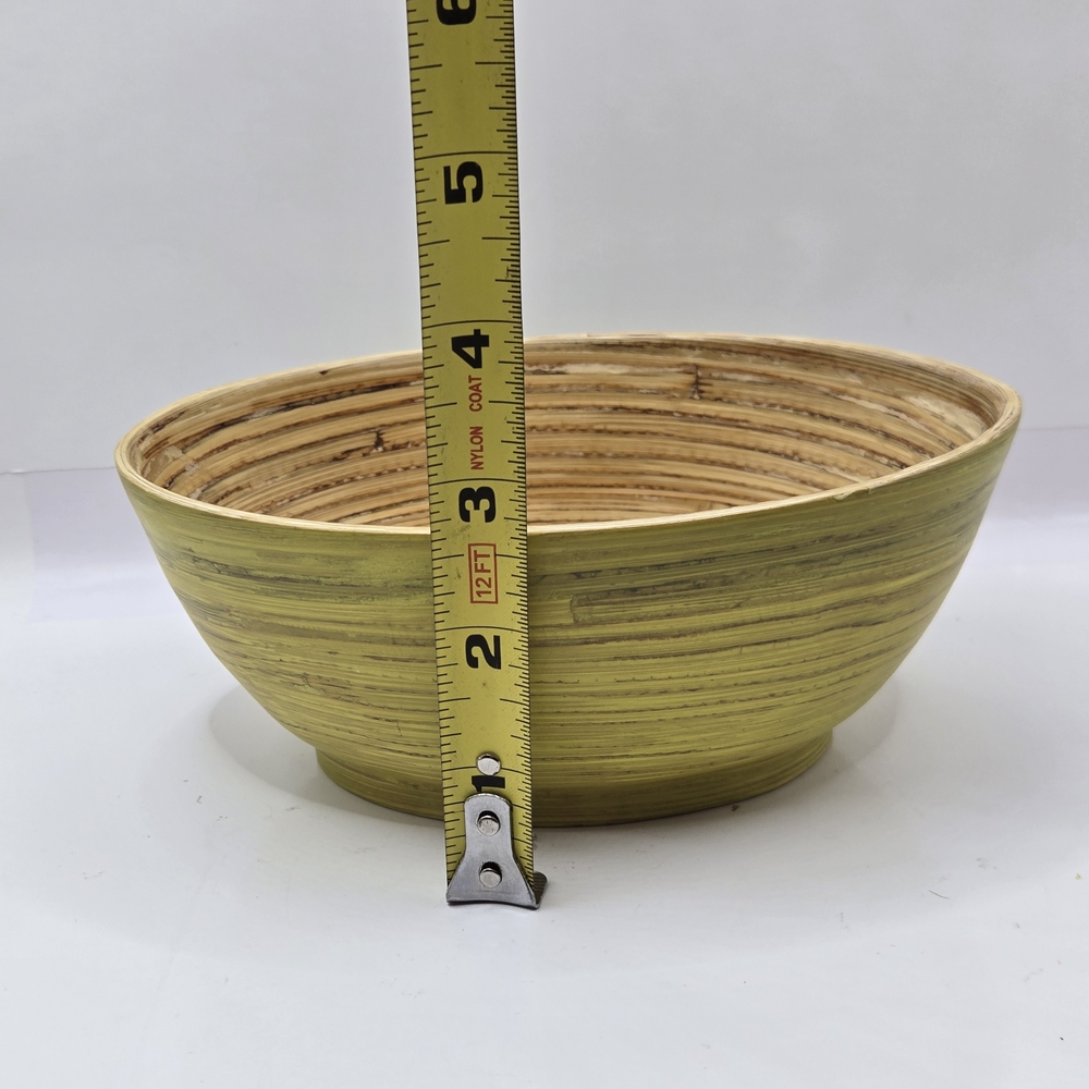 Hand Crafted Green and Tan Decorative Bowl - Picture 16 of 16
